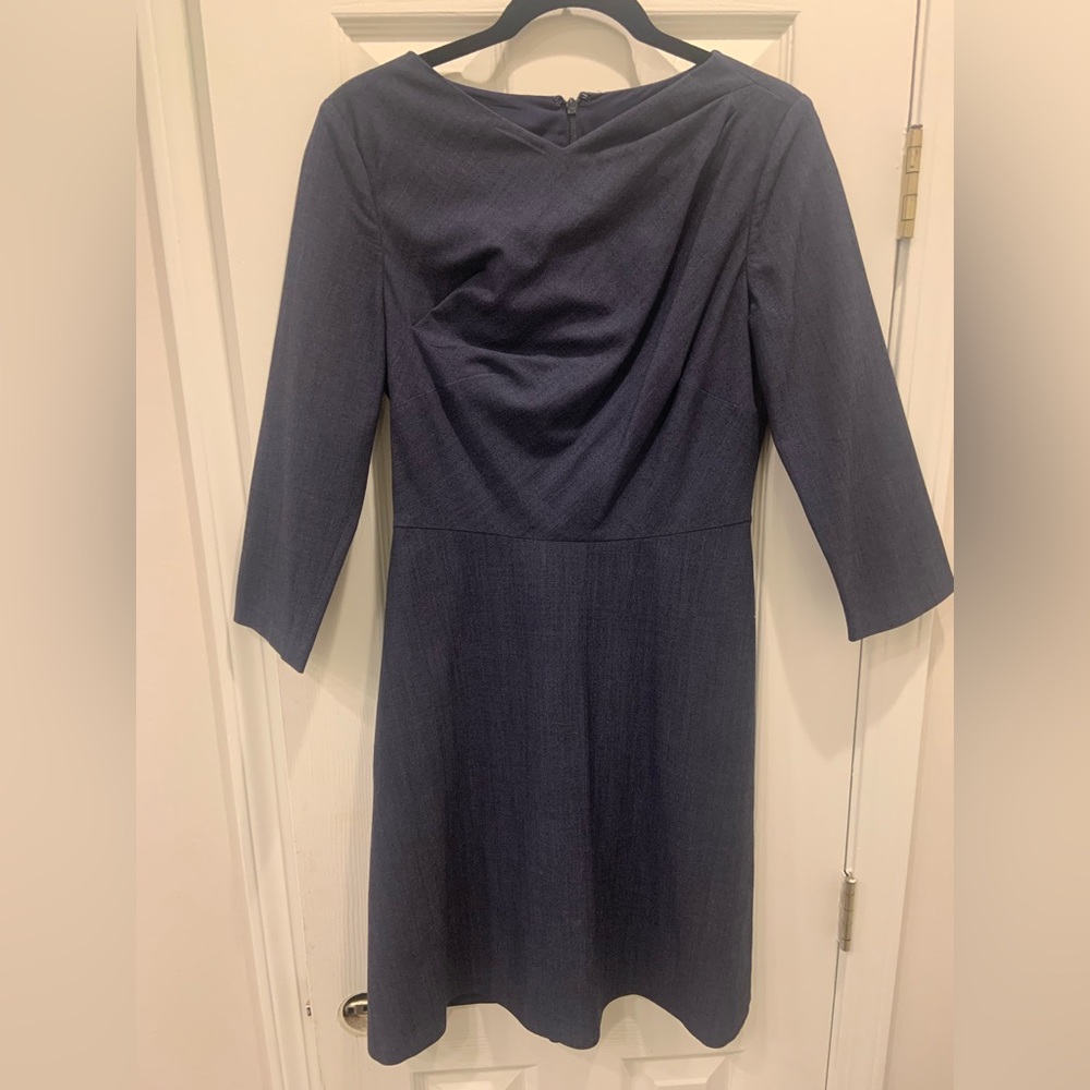 Banana Republic | Blue Draped Fit and Flare Work Dress | Size 6